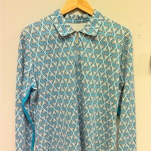 Geometric Blue Women's Top